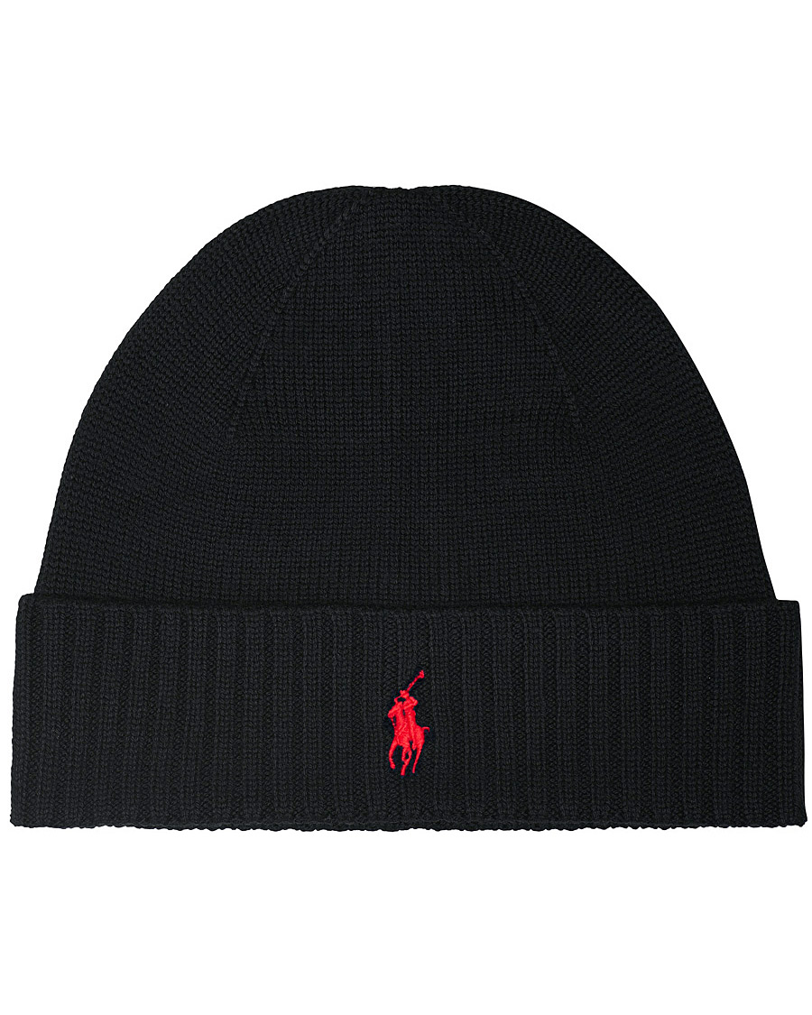 Homme | Polo Ralph Lauren Merino Wool Beanie Polo Black | Polo Ralph Lauren | Merino Wool Beanie Polo Black