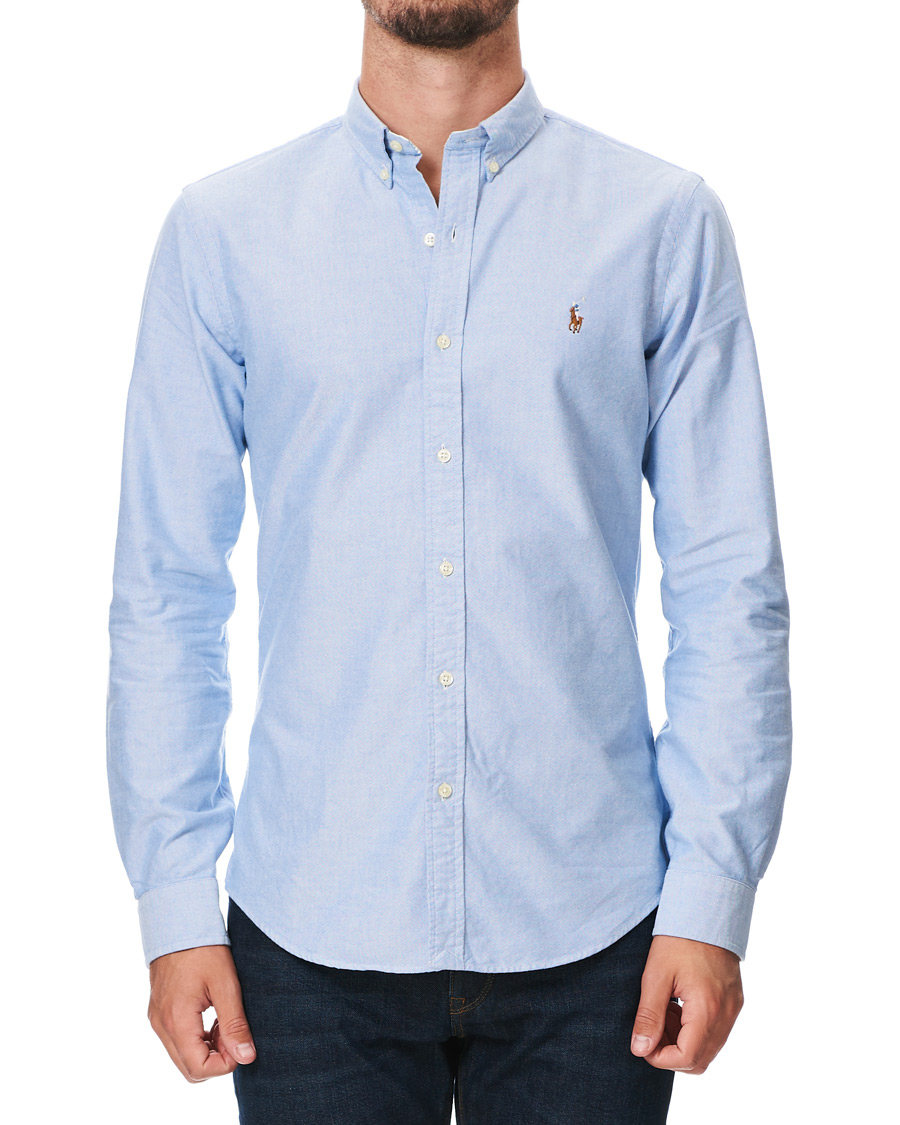 Heren | Overhemden | Polo Ralph Lauren | Slim Fit Contrast Oxford Shirt Light Blue