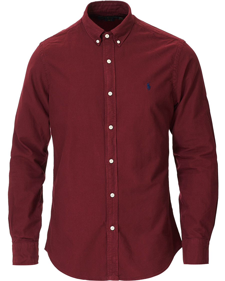 Heren | Overhemden | Polo Ralph Lauren | Slim Fit Garment Dyed Oxford Shirt Wine