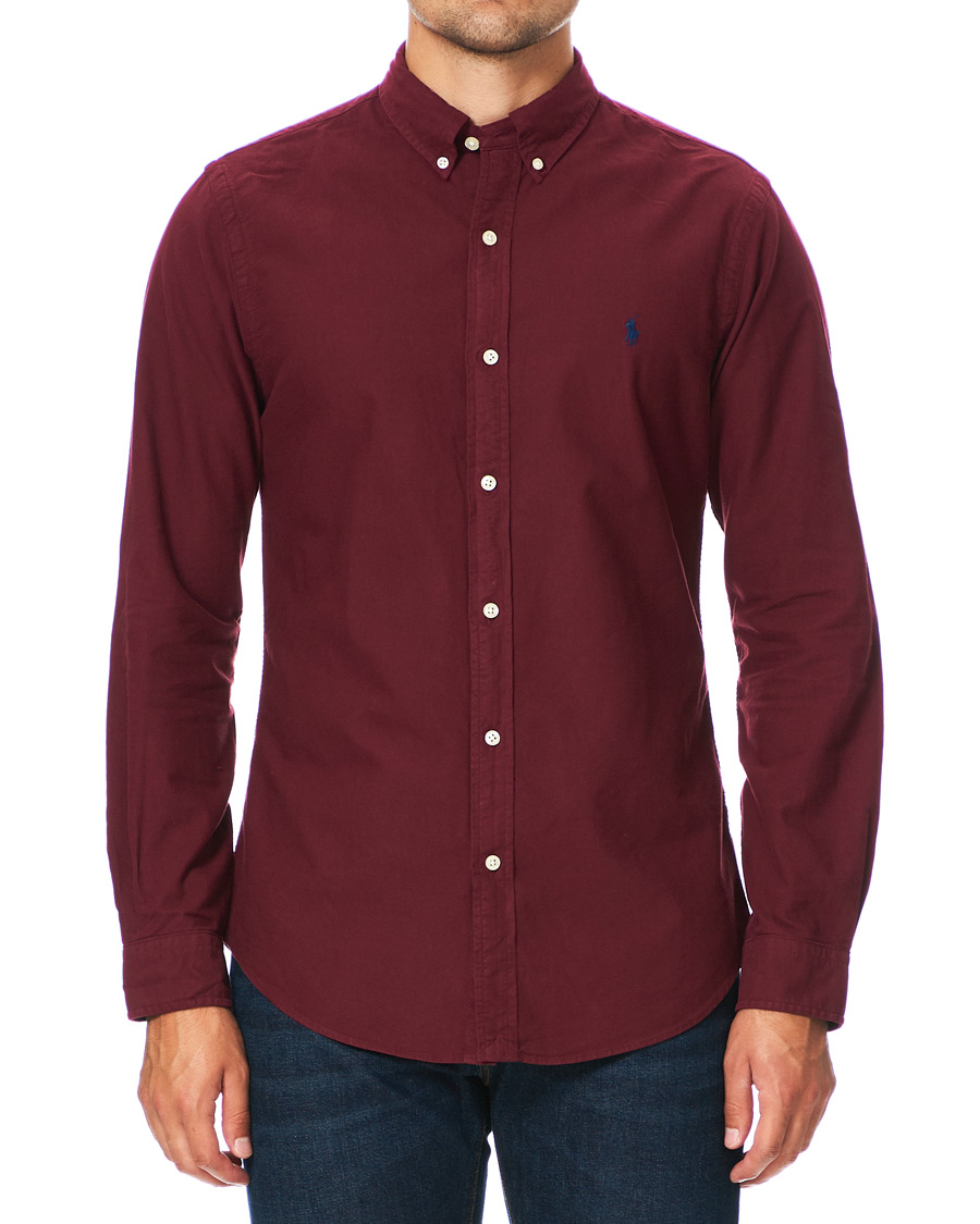 Heren | Overhemden | Polo Ralph Lauren | Slim Fit Garment Dyed Oxford Shirt Wine
