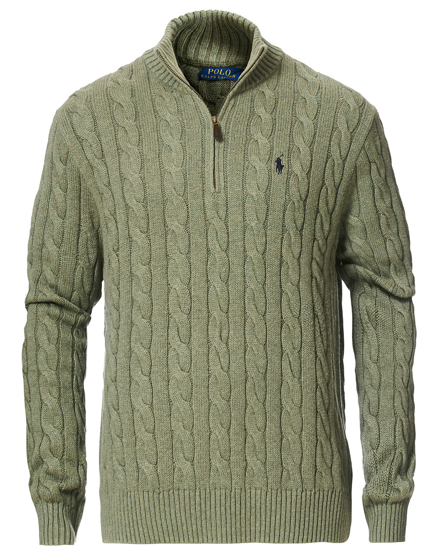 Homme | Pulls Et Tricots | Polo Ralph Lauren | Cotton Cable Half Zip Green