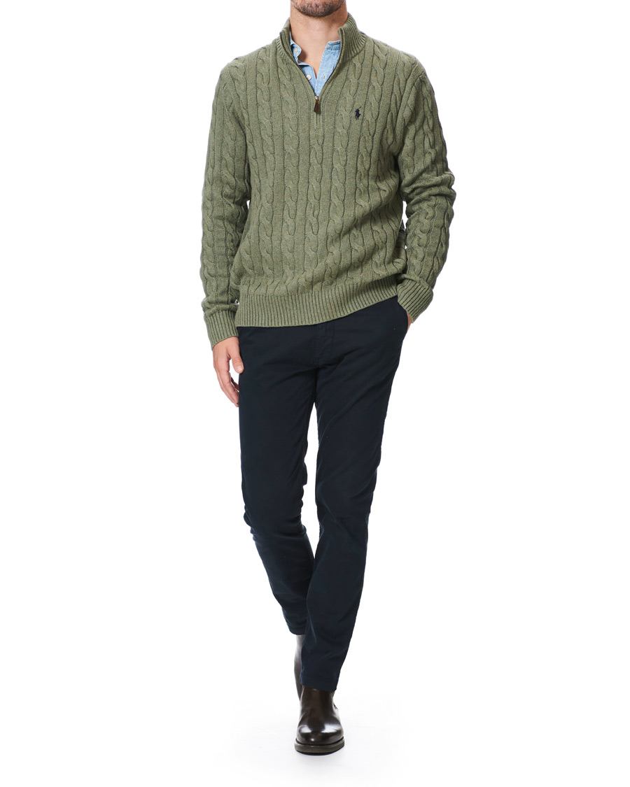 Homme | Pulls Et Tricots | Polo Ralph Lauren | Cotton Cable Half Zip Green