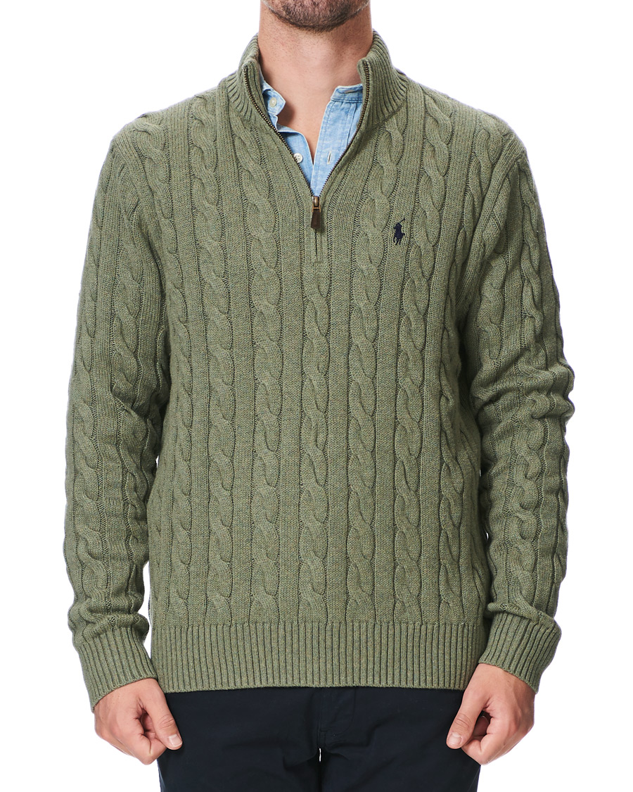 Homme | Pulls Et Tricots | Polo Ralph Lauren | Cotton Cable Half Zip Green