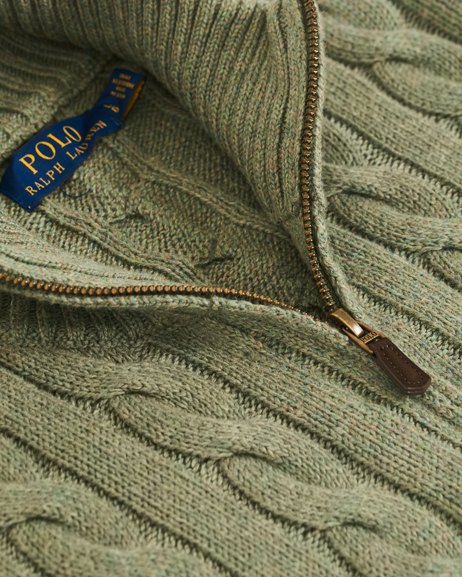 Homme | Pulls Et Tricots | Polo Ralph Lauren | Cotton Cable Half Zip Green