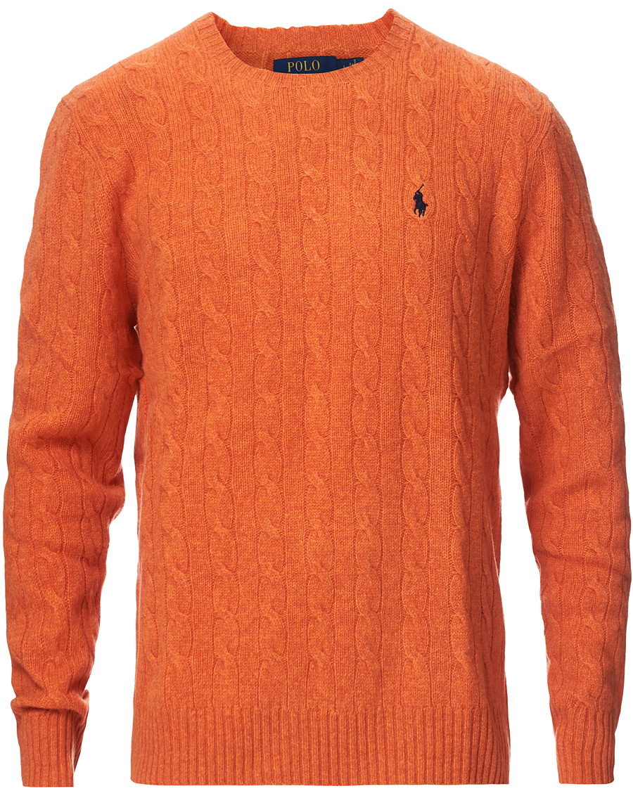 Homme | Pulls Et Tricots | Polo Ralph Lauren | Wool/Cashmere Cable Crew Neck Pullover Orange Heather