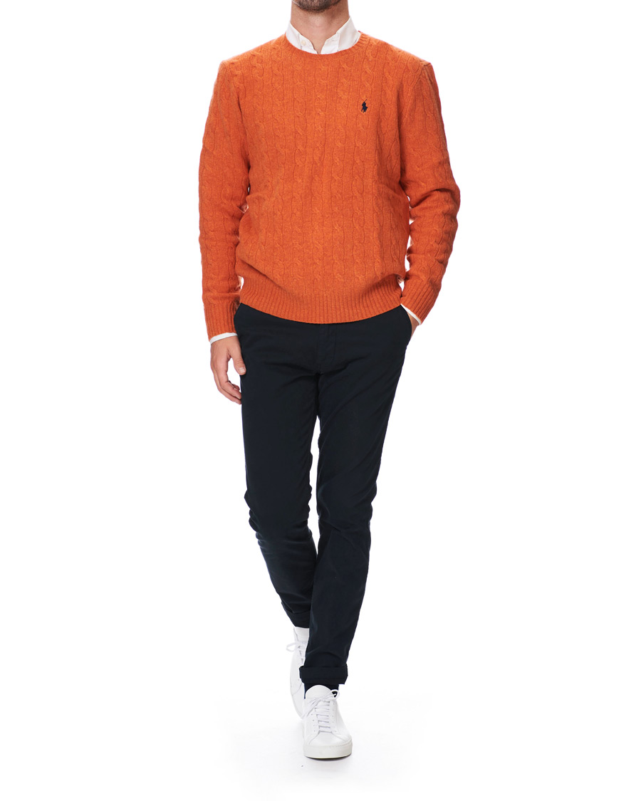 Homme | Pulls Et Tricots | Polo Ralph Lauren | Wool/Cashmere Cable Crew Neck Pullover Orange Heather