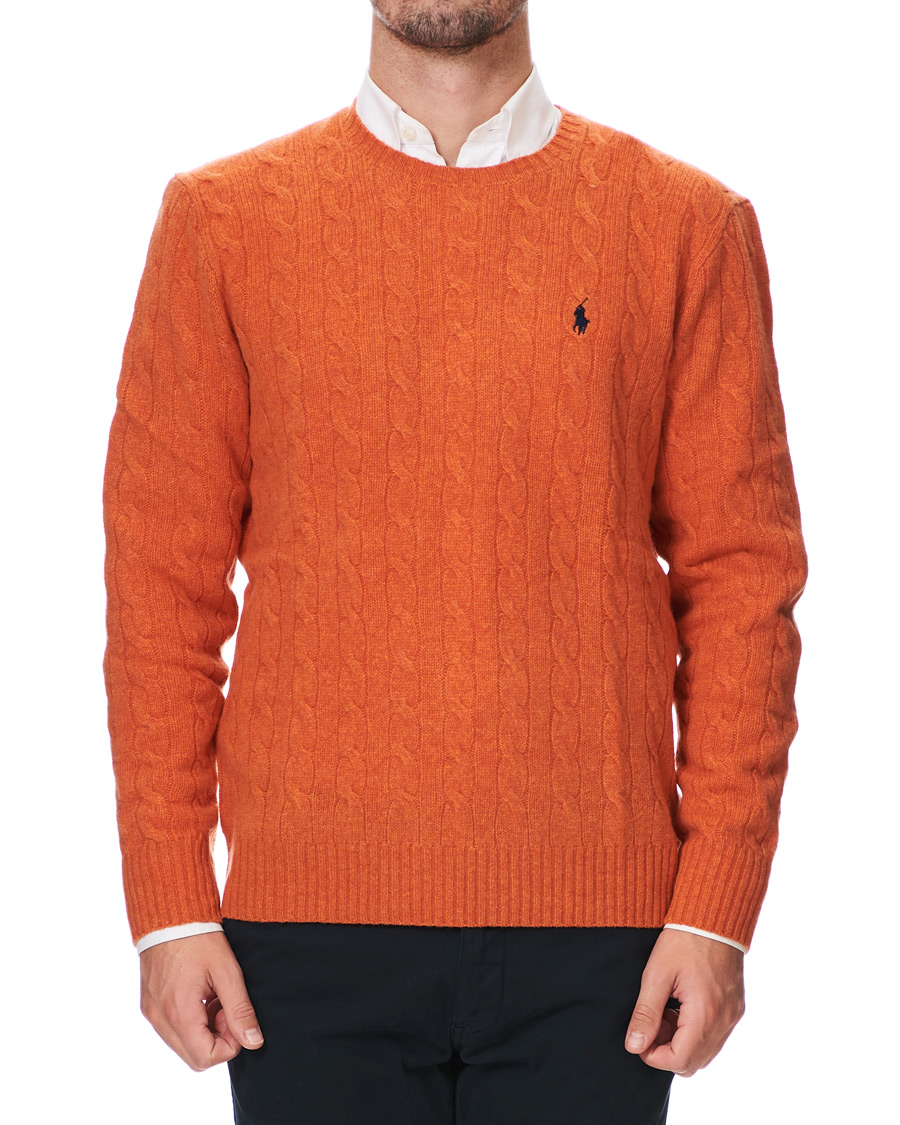 Homme | Pulls Et Tricots | Polo Ralph Lauren | Wool/Cashmere Cable Crew Neck Pullover Orange Heather