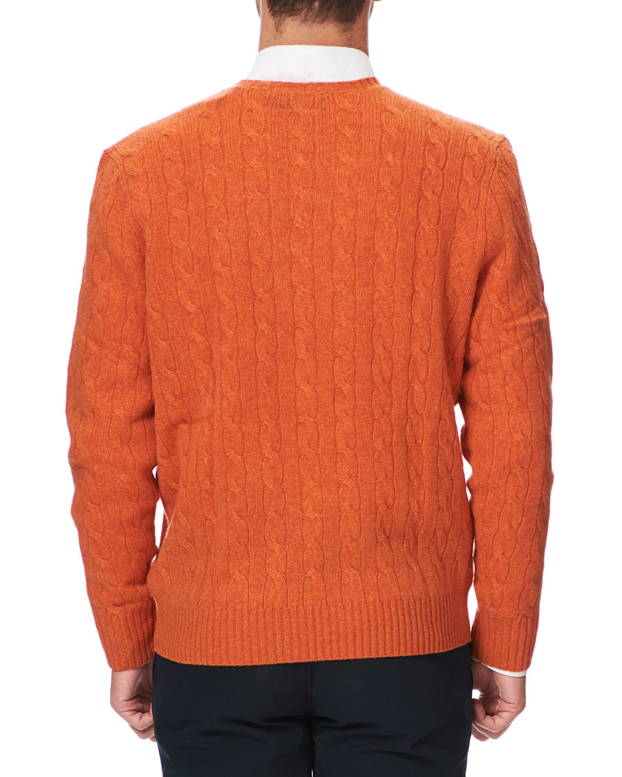 Homme | Pulls Et Tricots | Polo Ralph Lauren | Wool/Cashmere Cable Crew Neck Pullover Orange Heather