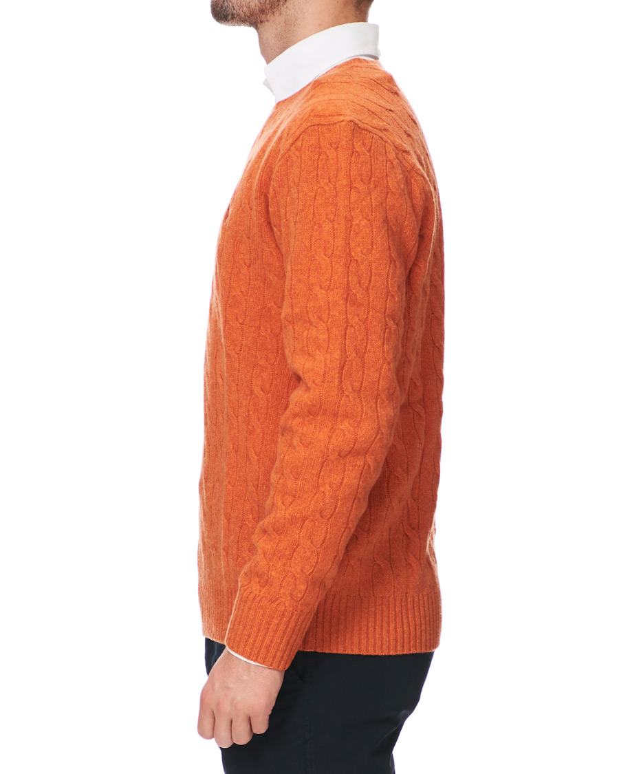 Homme | Pulls Et Tricots | Polo Ralph Lauren | Wool/Cashmere Cable Crew Neck Pullover Orange Heather