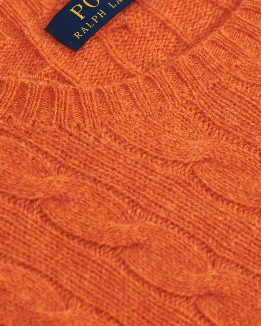 Homme | Pulls Et Tricots | Polo Ralph Lauren | Wool/Cashmere Cable Crew Neck Pullover Orange Heather