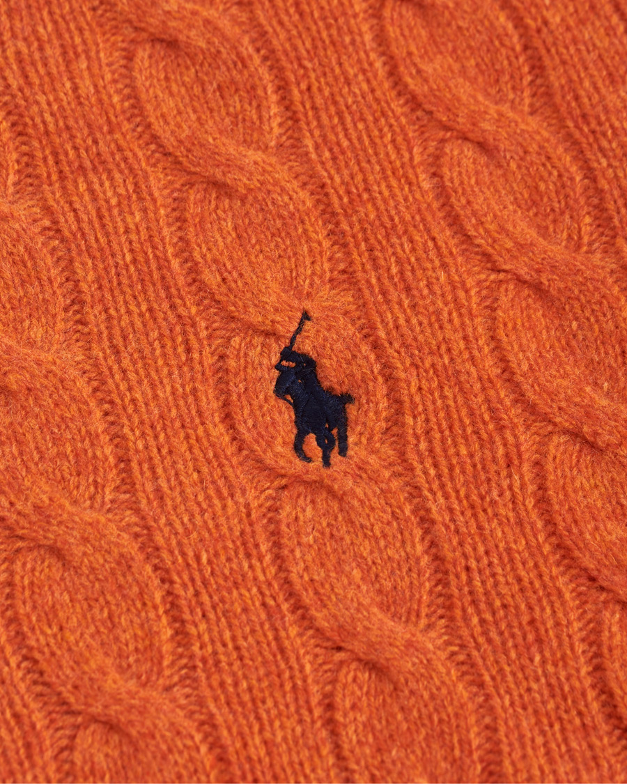 Homme | Pulls Et Tricots | Polo Ralph Lauren | Wool/Cashmere Cable Crew Neck Pullover Orange Heather