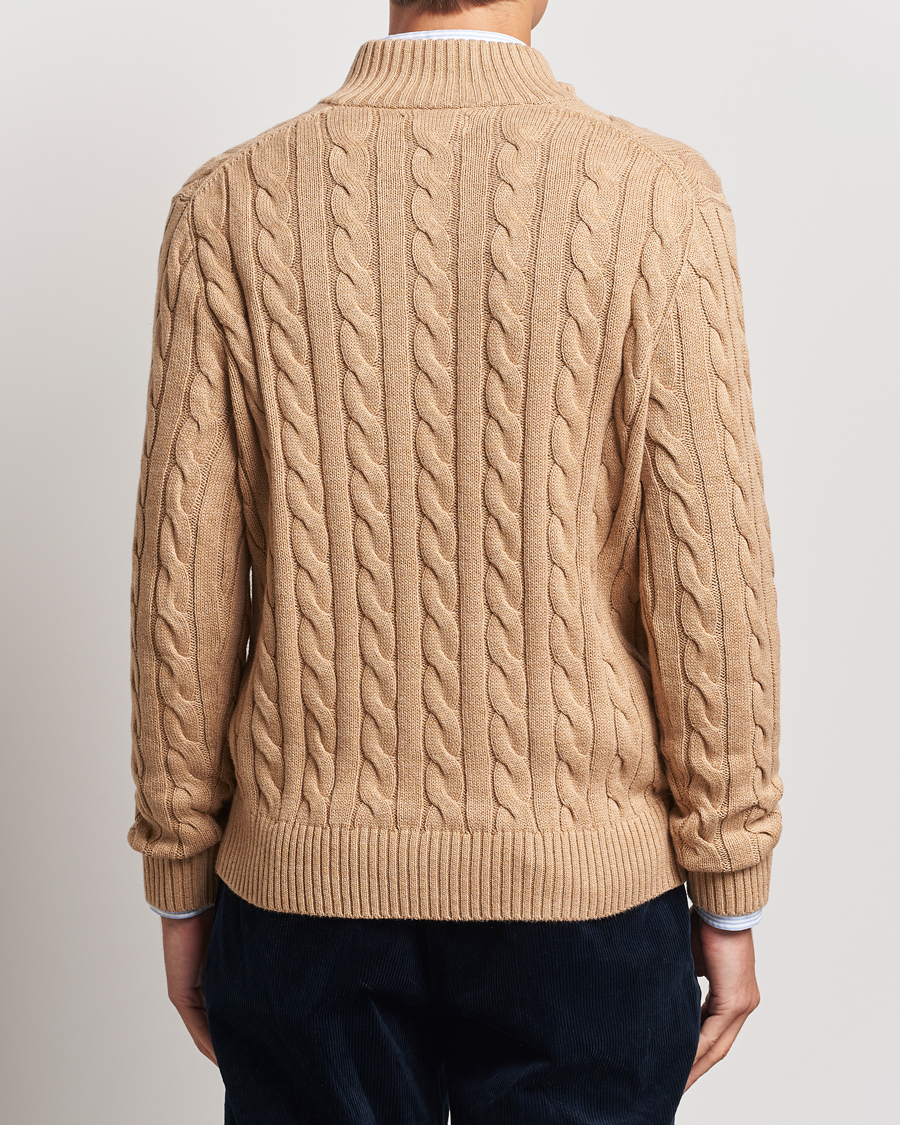 Homme | Pulls Et Tricots | Polo Ralph Lauren | Cotton Cable Half Zip Camel Melange