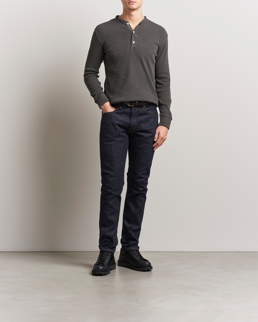 Heren | Truien | RRL | Long Sleeve Henley Faded Black