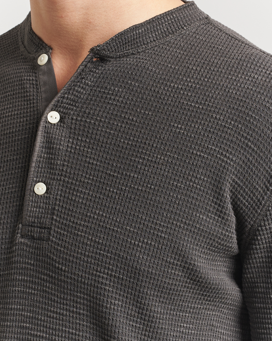 Heren | Truien | RRL | Long Sleeve Henley Faded Black