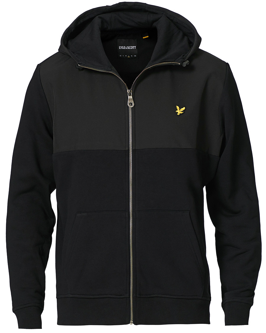 Heren | Truien | Lyle & Scott | Softshell Jersey Zip Hoodie Black