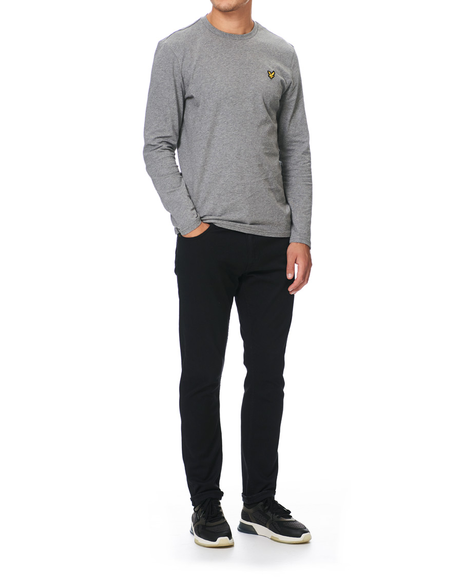 Heren | T-shirts | Lyle & Scott | Long Sleeve Crew Neck Tee Mid Grey Marl