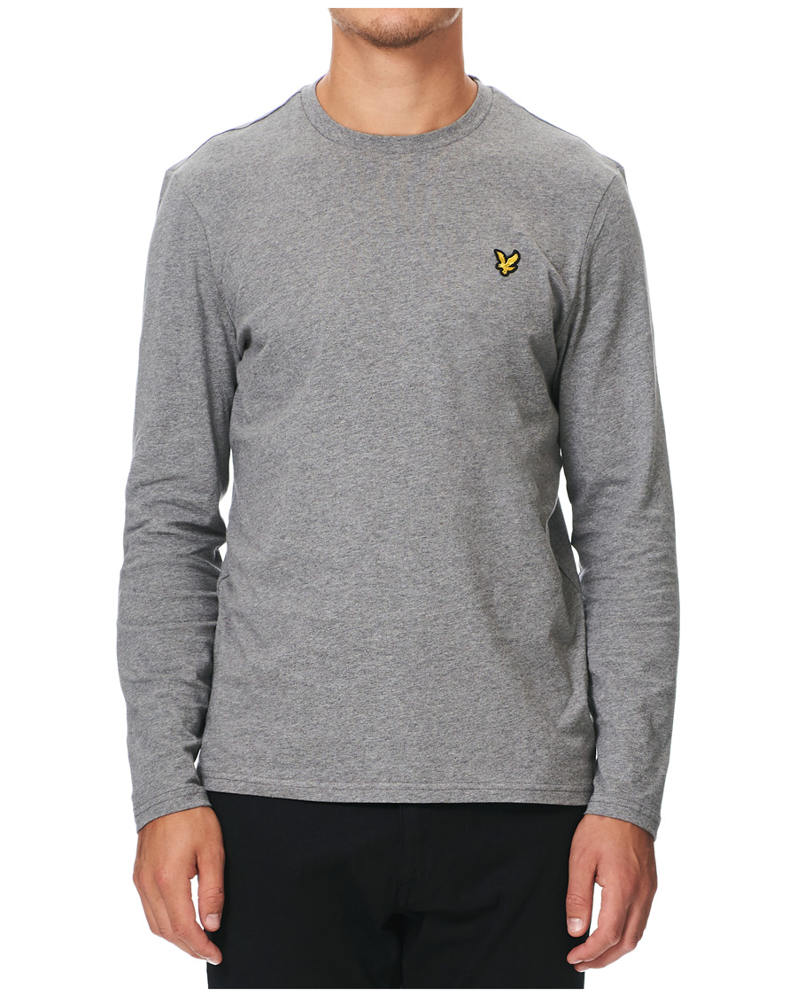 Heren | T-shirts | Lyle & Scott | Long Sleeve Crew Neck Tee Mid Grey Marl