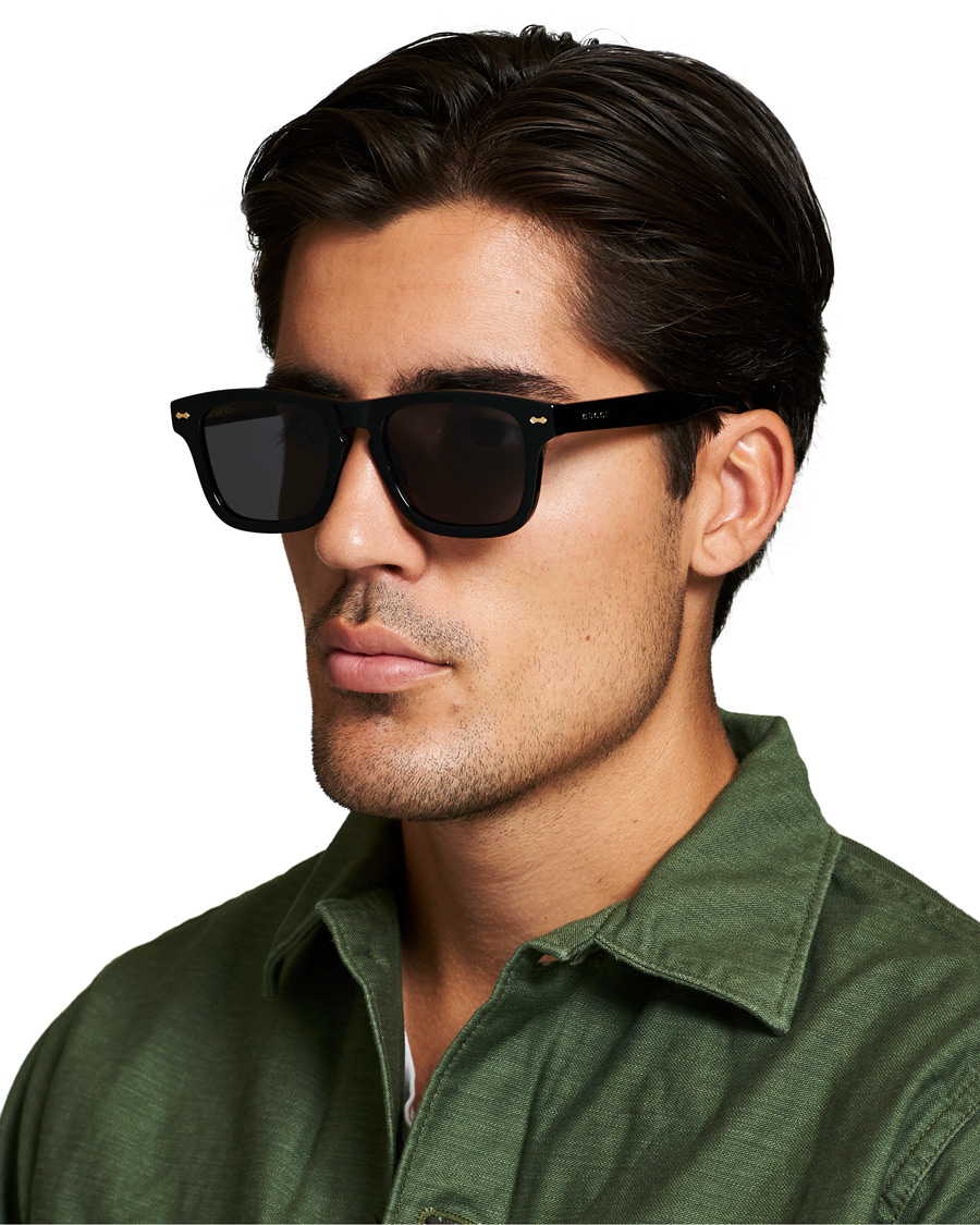 Homme | Gucci GG0735S Sunglasses Black/Grey | Gucci | GG0735S Sunglasses Black/Grey