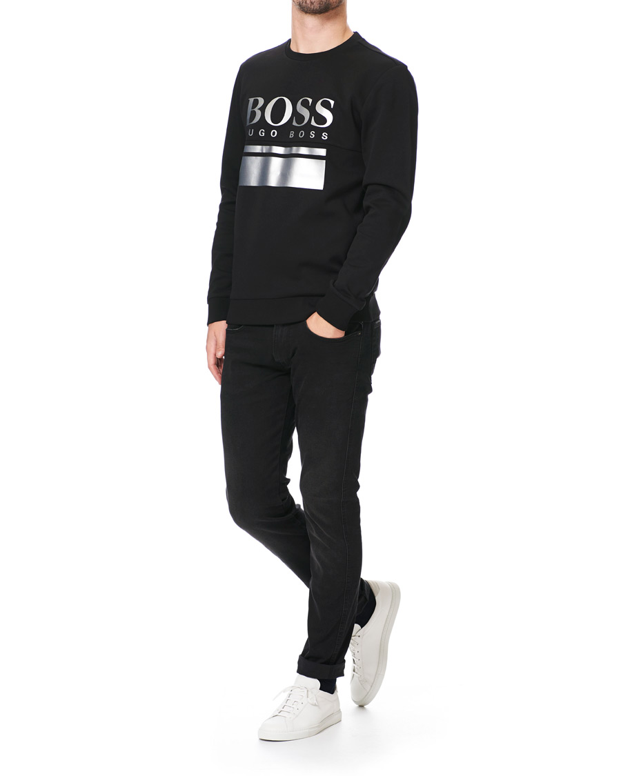Homme | Pulls Et Tricots | BOSS GREEN | BOSS Athleisure Salbo Crew Neck Sweater Black/Silver