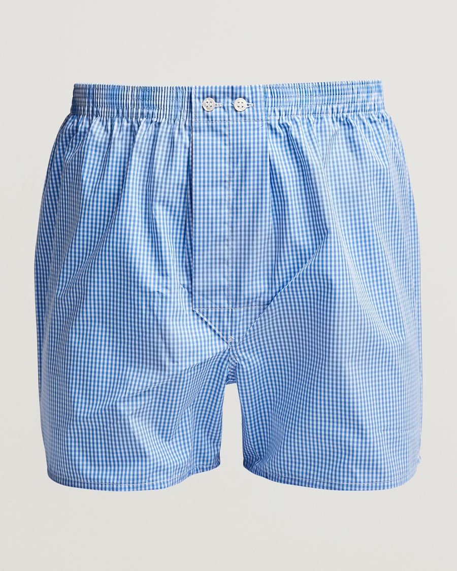Heren | Ondergoed | Derek Rose | Classic Fit Cotton Boxer Shorts Blue Gingham
