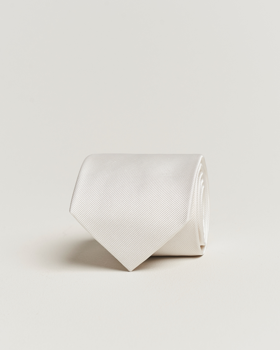 Heren | Stropdassen | Amanda Christensen | Plain Classic Tie 8 cm White