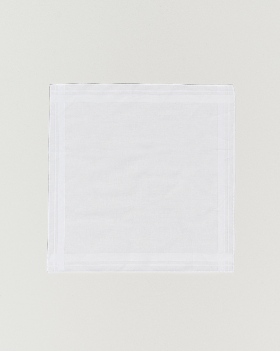 Homme | Amanda Christensen Cotton Pocket Square White | Amanda Christensen | Cotton Pocket Square White