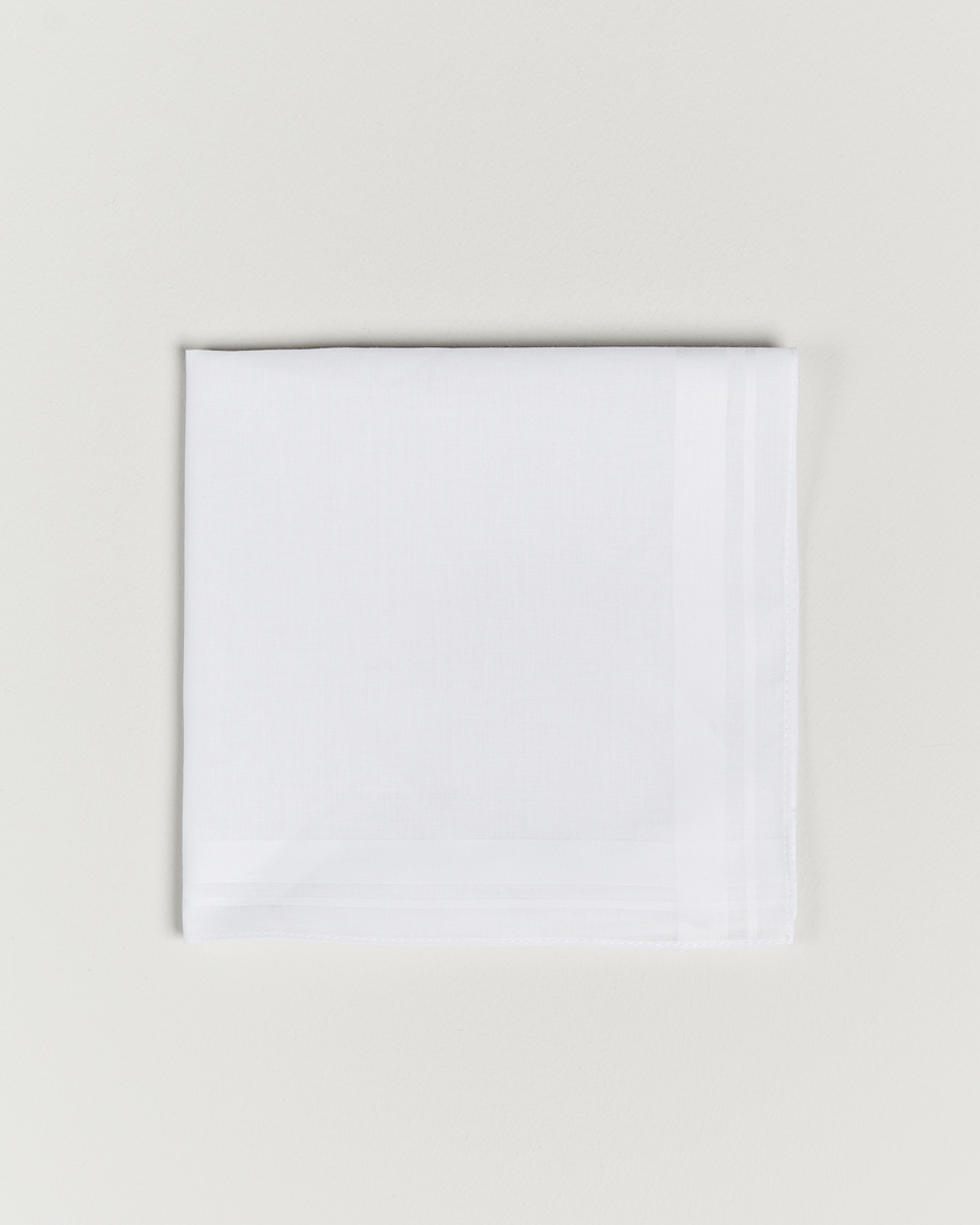 Homme | Amanda Christensen Cotton Pocket Square White | Amanda Christensen | Cotton Pocket Square White