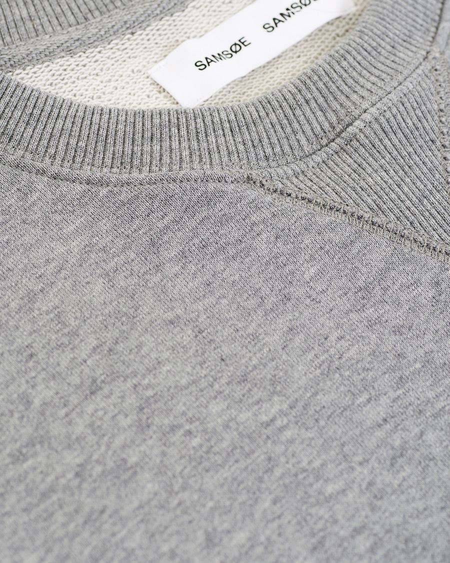 Homme | Pulls Et Tricots | Samsøe Samsøe | Samsøe & Samsøe Hugo Organic Cotton Crew Neck Sweat Grey Mel