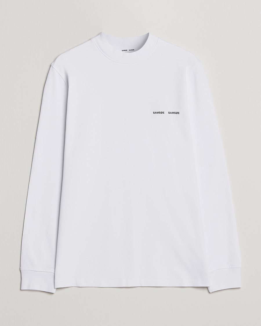 Homme | T-shirts | Samsøe Samsøe | Samsøe & Samsøe Norsbro Long Sleeve Organic Cotton Tee White