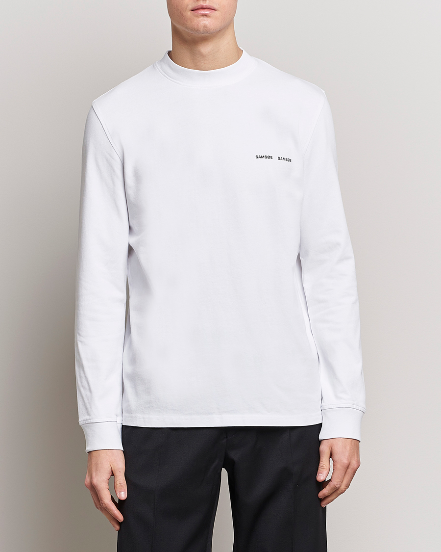 Homme | T-shirts | Samsøe Samsøe | Samsøe & Samsøe Norsbro Long Sleeve Organic Cotton Tee White
