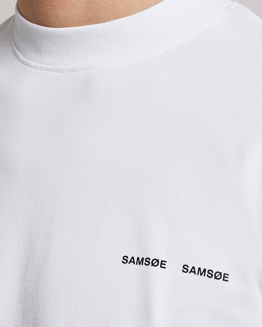 Homme | T-shirts | Samsøe Samsøe | Samsøe & Samsøe Norsbro Long Sleeve Organic Cotton Tee White