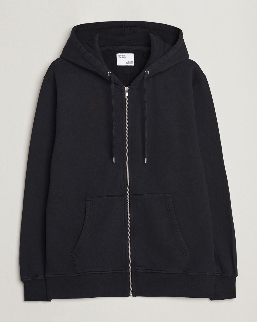 Heren | Truien | Colorful Standard | Classic Organic Full Zip Hood Deep Black