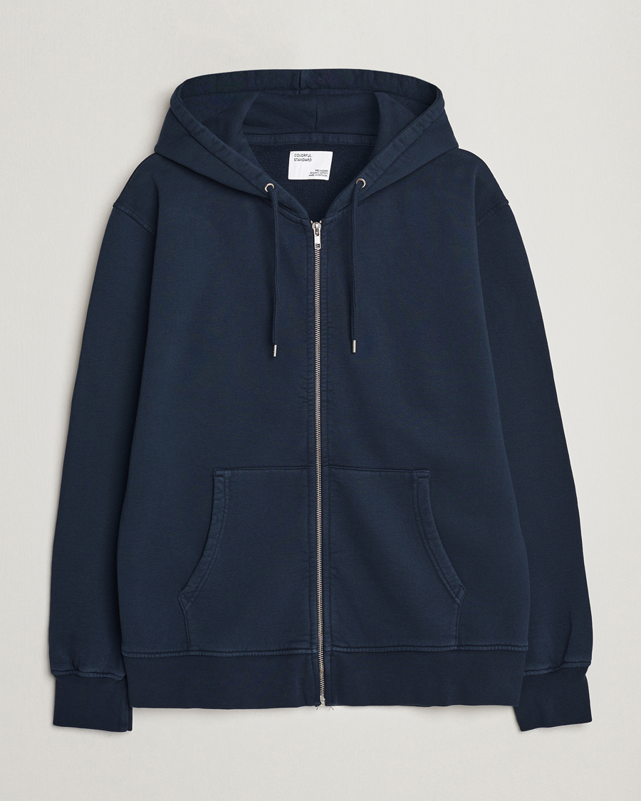 Homme | Pulls Et Tricots | Colorful Standard | Classic Organic Full Zip Hood Navy Blue