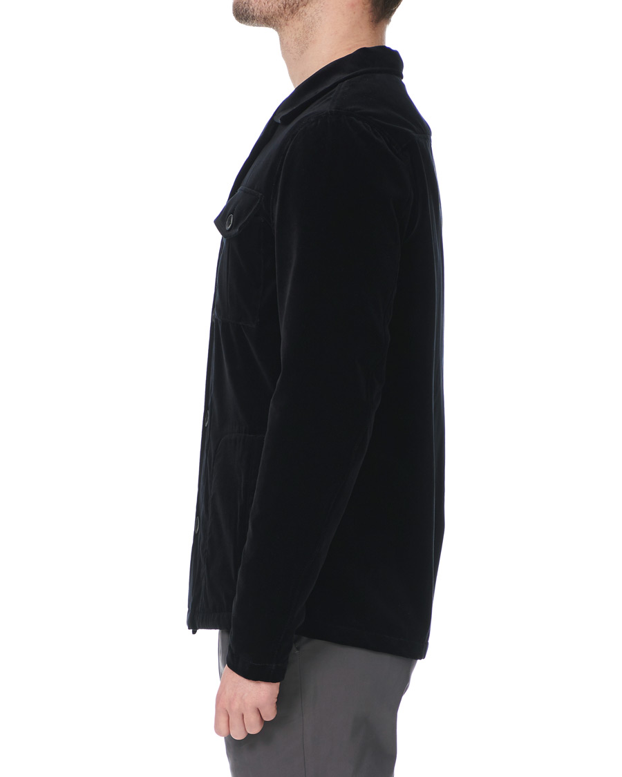 Homme | Chemises | Oscar Jacobson | Holger Velvet Shirt Jacket Black