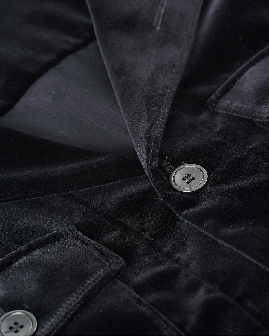 Homme | Chemises | Oscar Jacobson | Holger Velvet Shirt Jacket Black