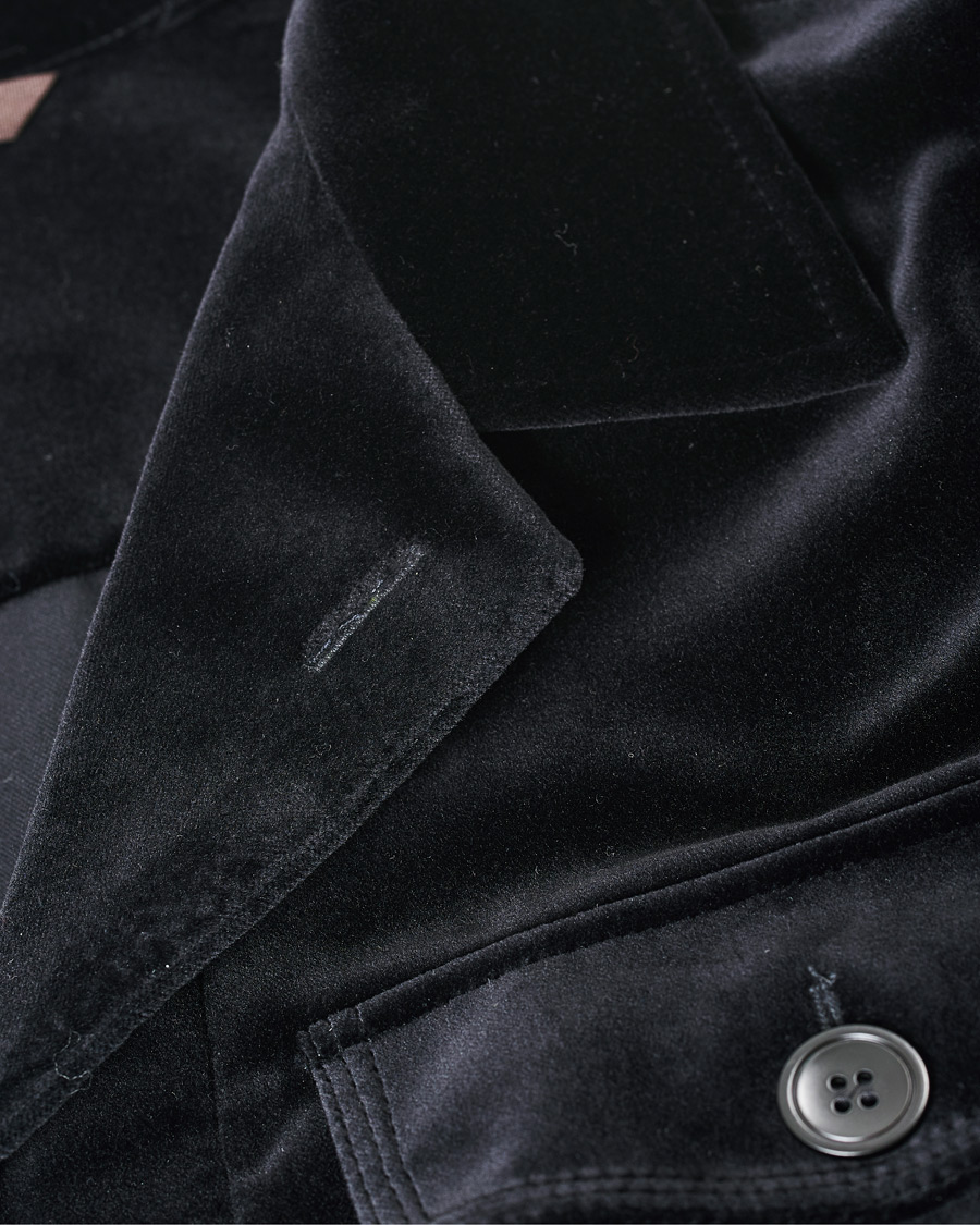 Homme | Chemises | Oscar Jacobson | Holger Velvet Shirt Jacket Black