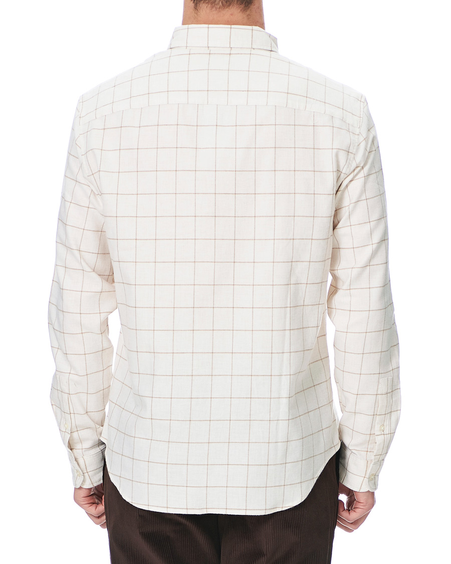 Homme | Chemises | Club Monaco | Checked Button Down Flannel Shirt Ivory XXL