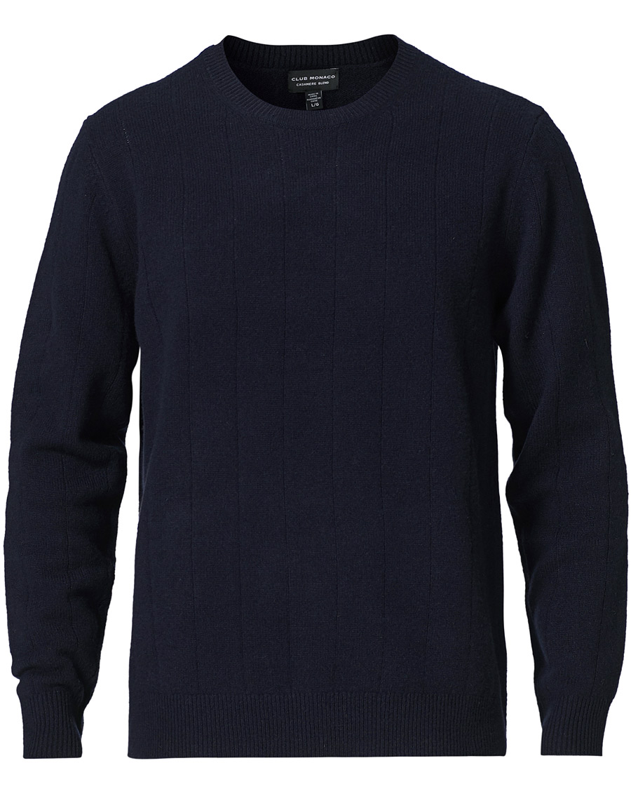 Homme | Pulls Et Tricots | Club Monaco | Cashmere Blend Needle Stitched Sweater Navy