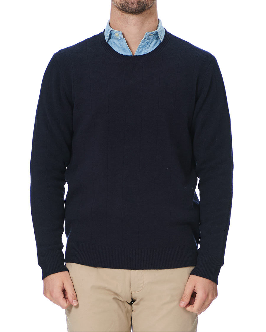 Homme | Pulls Et Tricots | Club Monaco | Cashmere Blend Needle Stitched Sweater Navy