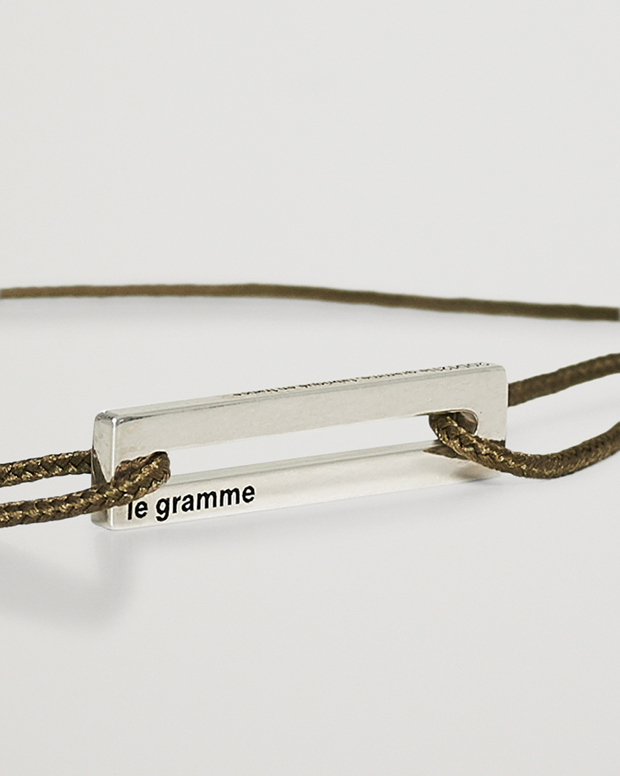 Heren | Sieraden | LE GRAMME | Cord Bracelet Le 17/10 Khaki/Sterling Silver
