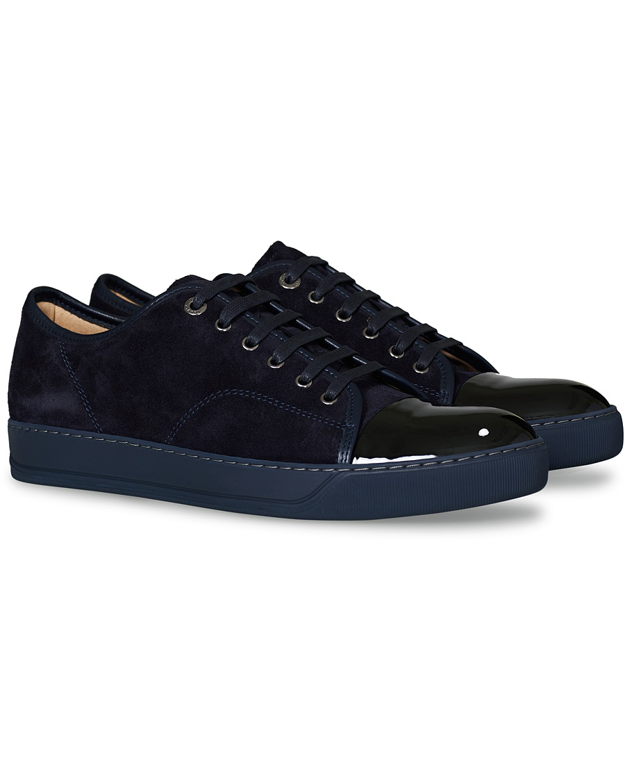Heren | Lanvin Patent Captoe Sneaker Dark Blue/Dark Blue | Lanvin | Patent Captoe Sneaker Dark Blue/Dark Blue