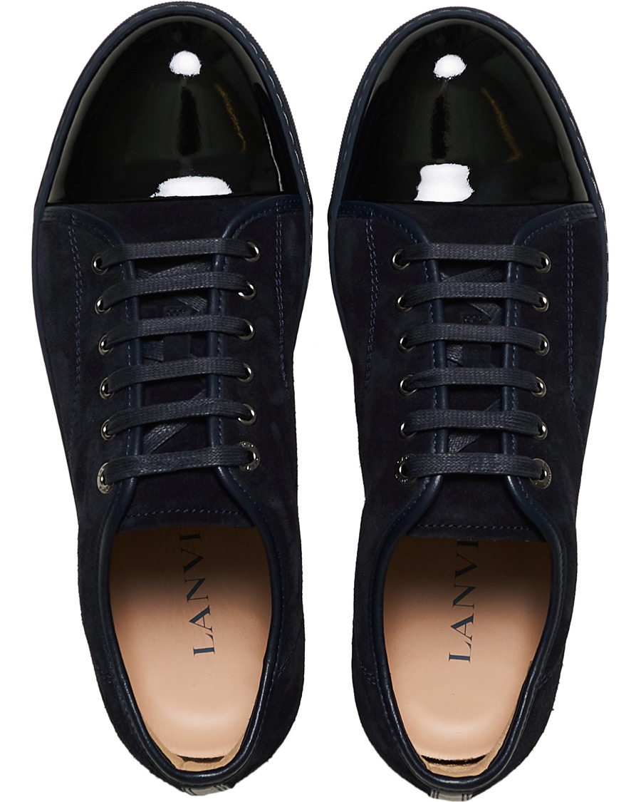 Heren | Lanvin Patent Captoe Sneaker Dark Blue/Dark Blue | Lanvin | Patent Captoe Sneaker Dark Blue/Dark Blue