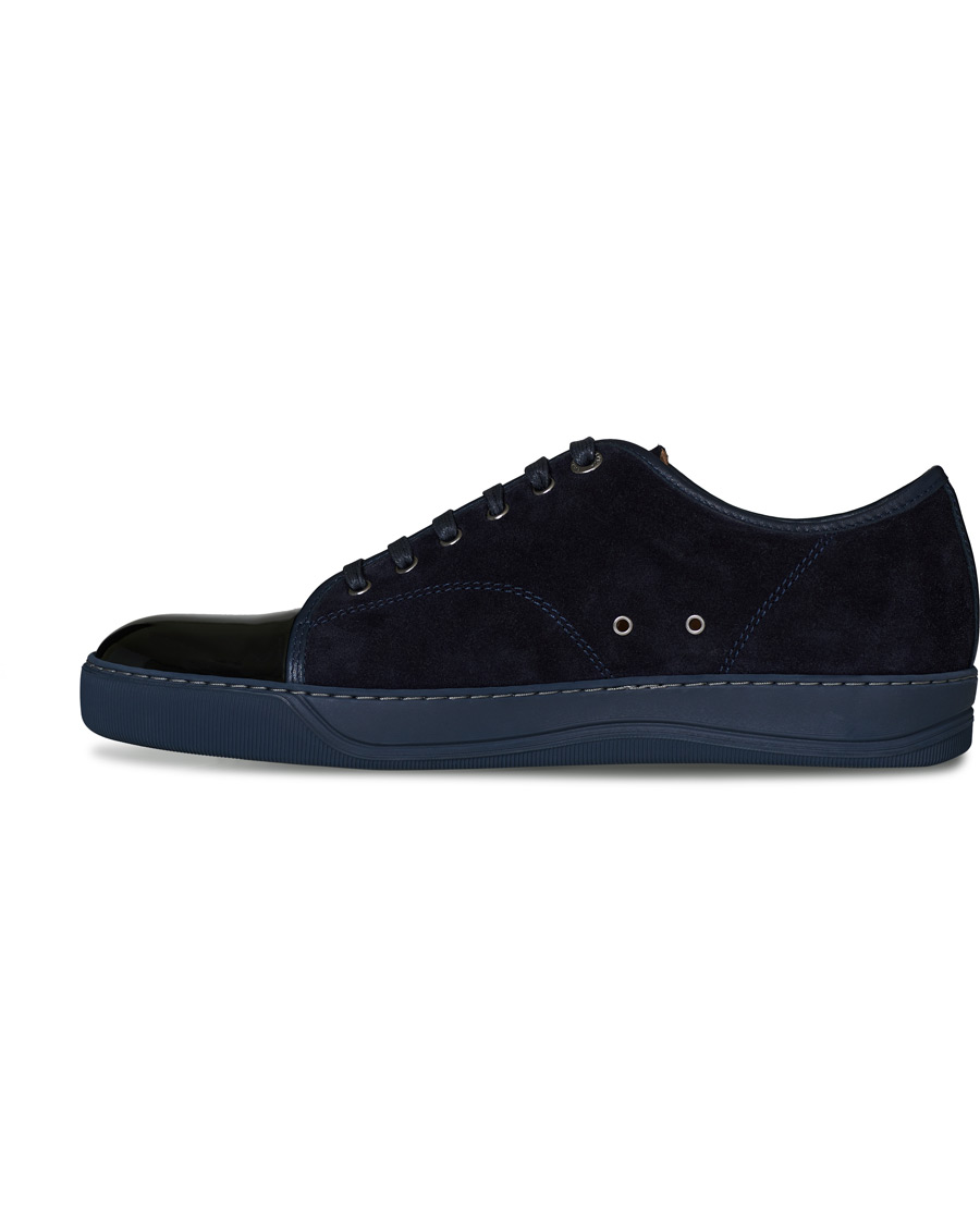 Heren | Lanvin Patent Captoe Sneaker Dark Blue/Dark Blue | Lanvin | Patent Captoe Sneaker Dark Blue/Dark Blue