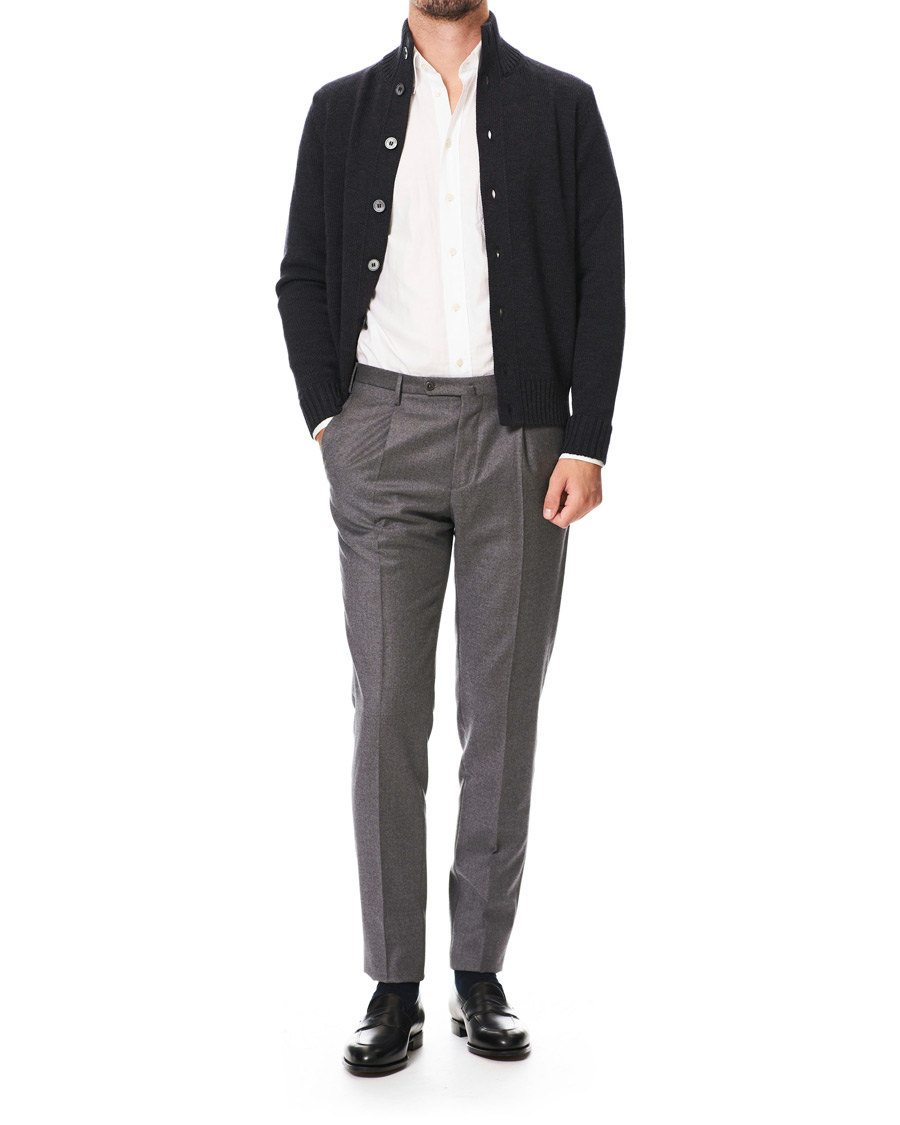 Heren | Truien | Zanone | Virgin Merino Wool Chioto Cardigan Charcoal