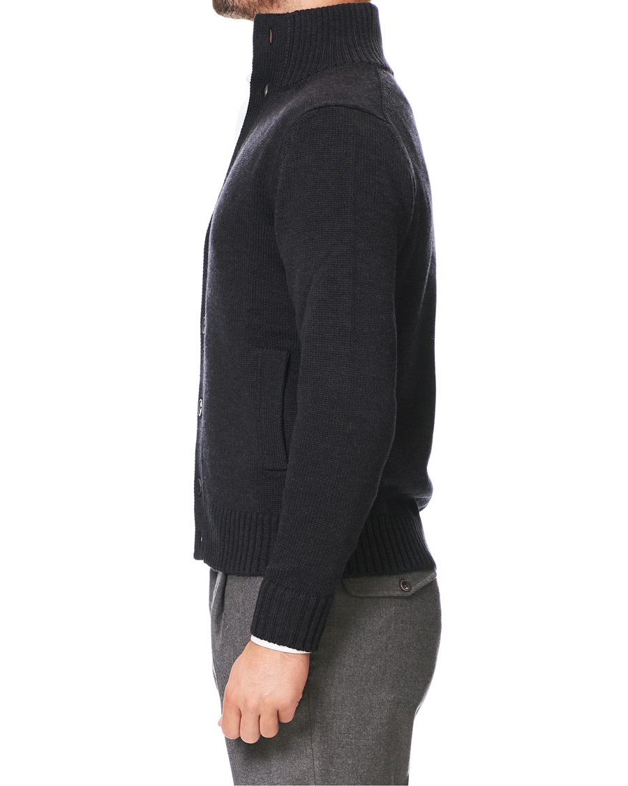 Heren | Truien | Zanone | Virgin Merino Wool Chioto Cardigan Charcoal