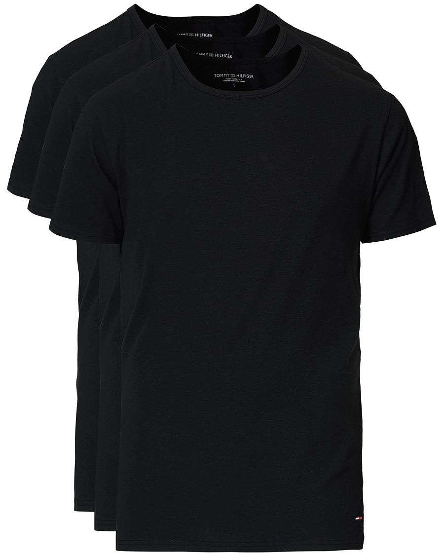 Heren | T-shirts | Tommy Hilfiger | 3-Pack Cotton Strech Crew Neck Tee Black