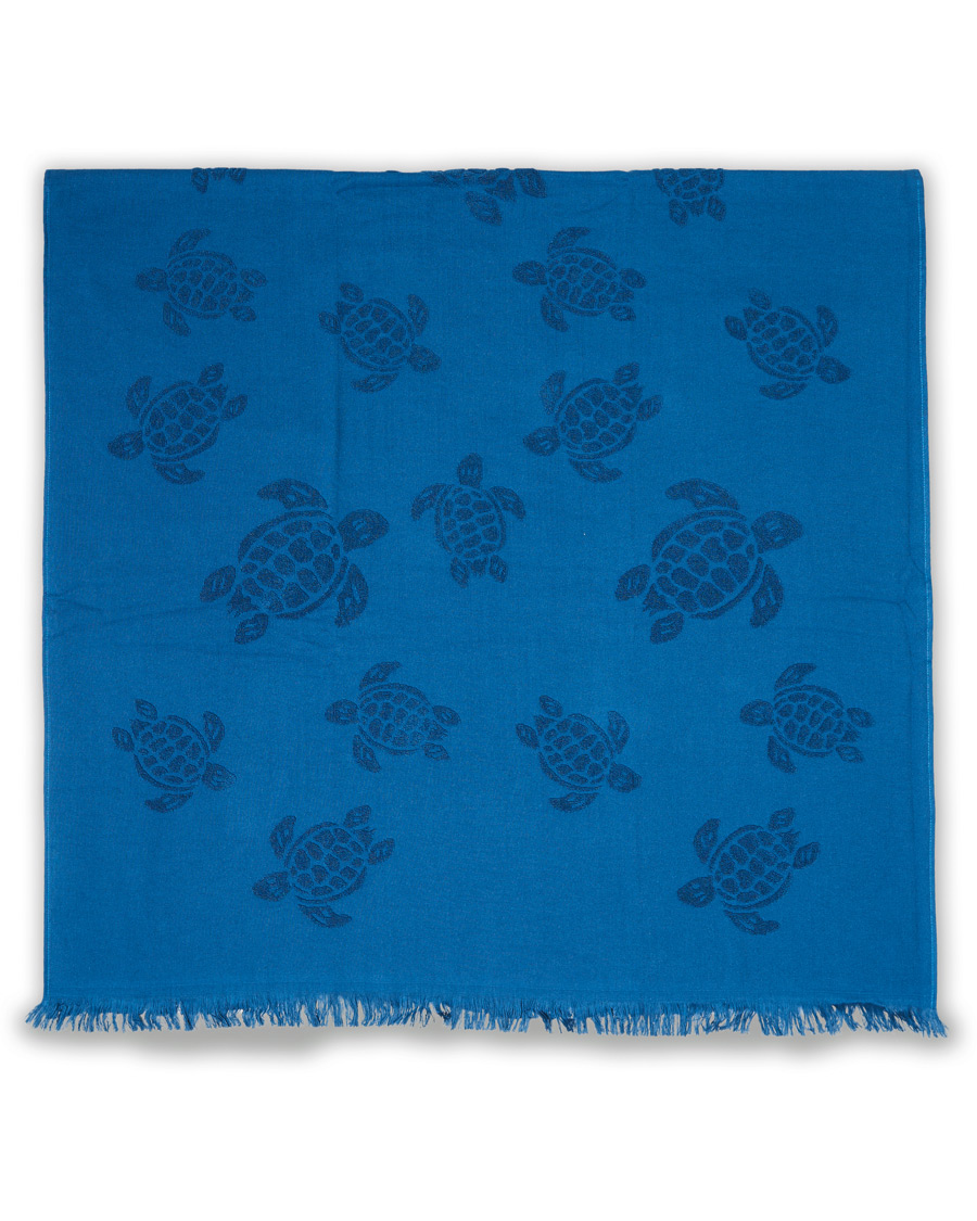 Heren | Vilebrequin Turtle Jacquard Beach Towel Blue | Vilebrequin | Turtle Jacquard Beach Towel Blue
