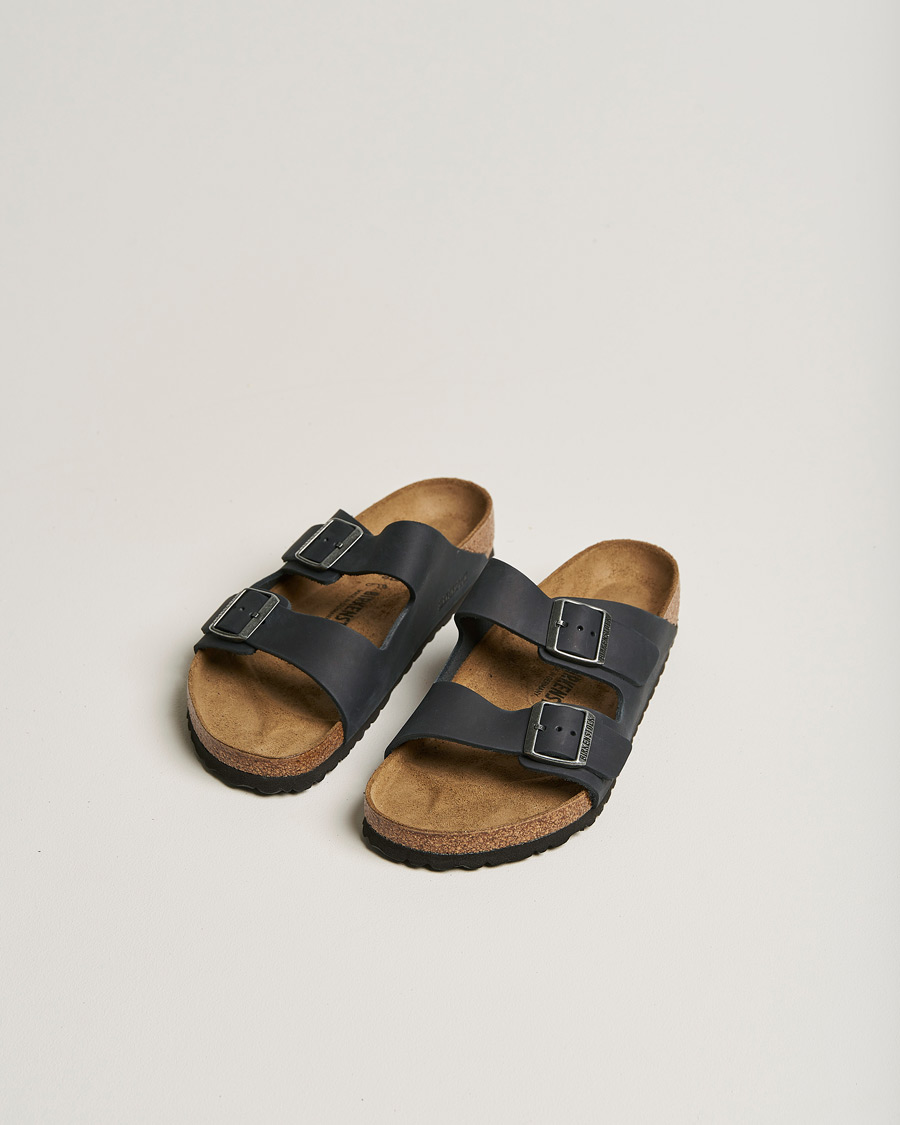Heren | Sandalen slides | BIRKENSTOCK | Arizona Classic Footbed Black Oiled Leather