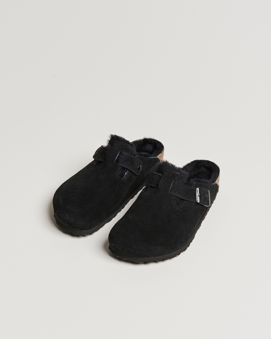 Heren | BIRKENSTOCK Boston Shearling Black Suede | BIRKENSTOCK | Boston Shearling Black Suede