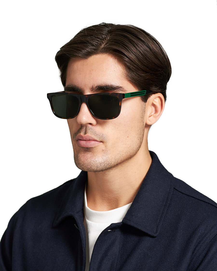 Homme | GUCCI GG0687S Sunglasses Havana/Green | Gucci | GG0687S Sunglasses Havana/Green